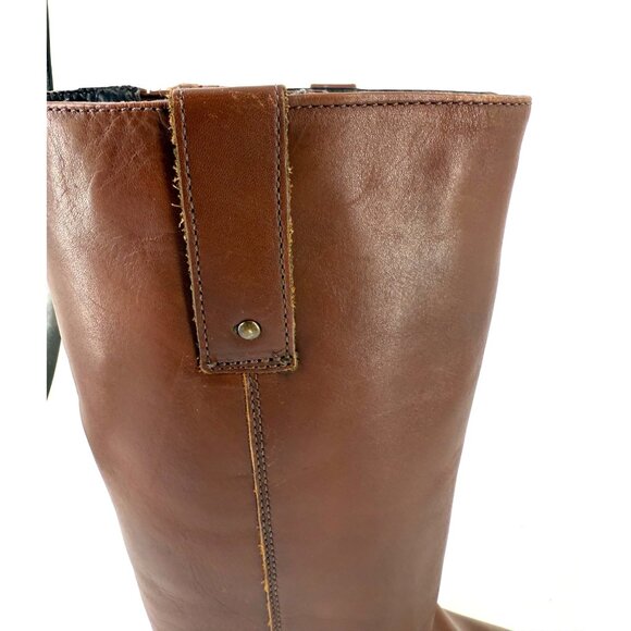 Clarks Womens Brown Leather Riding Boots Size 6.5 Zip Closure - Picture 3 of 9